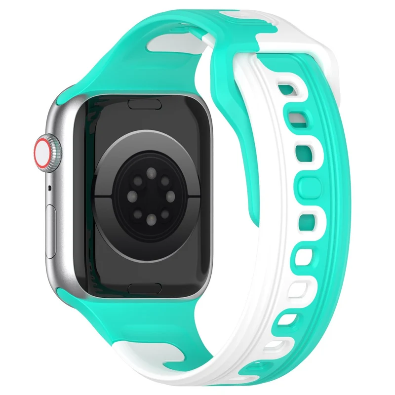 Watch Strap Apple Watch Series 9 8 7 41mm / SE (2023) SE (2022) SE Series 6 5 4 40mm / Series 3 2 1 38mm Dual-color Silicone Band - Black / Red