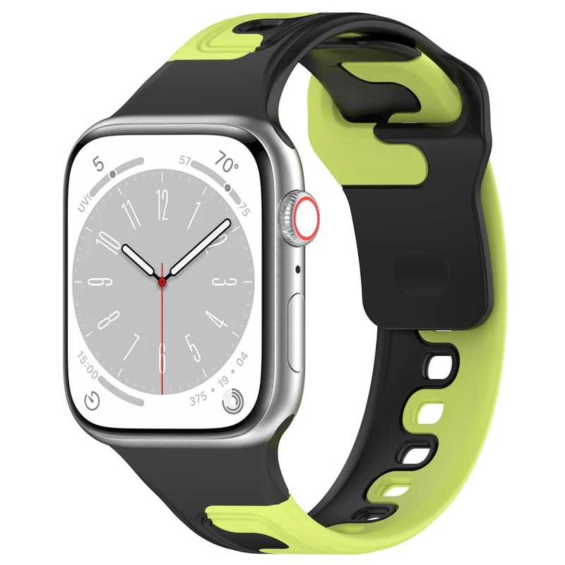 Watch Strap Apple Watch Series 9 8 7 41mm / SE (2023) SE (2022) SE Series 6 5 4 40mm / Series 3 2 1 38mm Dual-color Silicone Band - Black / Red