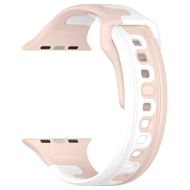 Watch Strap Apple Watch Series 9 8 7 41mm / SE (2023) SE (2022) SE Series 6 5 4 40mm / Series 3 2 1 38mm Dual-color Silicone Band - Black / Red