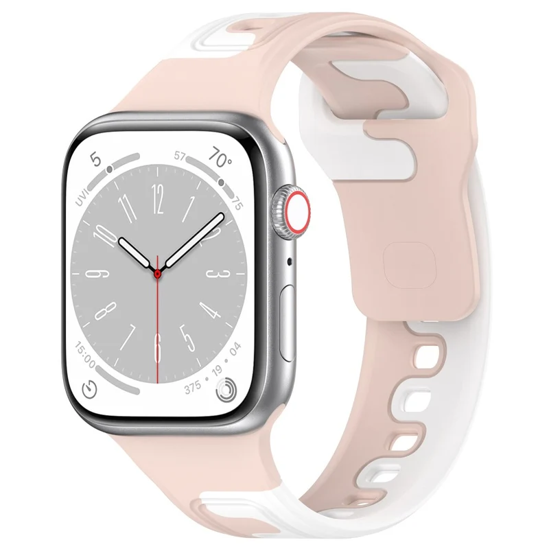 Watch Strap Apple Watch Series 9 8 7 41mm / SE (2023) SE (2022) SE Series 6 5 4 40mm / Series 3 2 1 38mm Dual-color Silicone Band - Black / Red