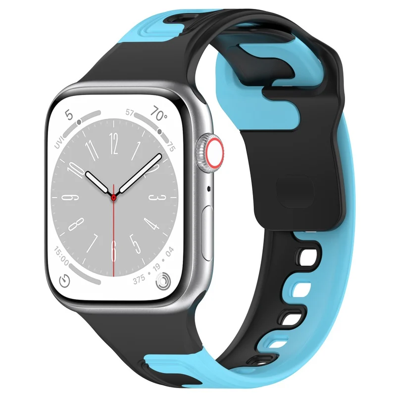 Watch Strap Apple Watch Series 9 8 7 41mm / SE (2023) SE (2022) SE Series 6 5 4 40mm / Series 3 2 1 38mm Dual-color Silicone Band - Black / Red