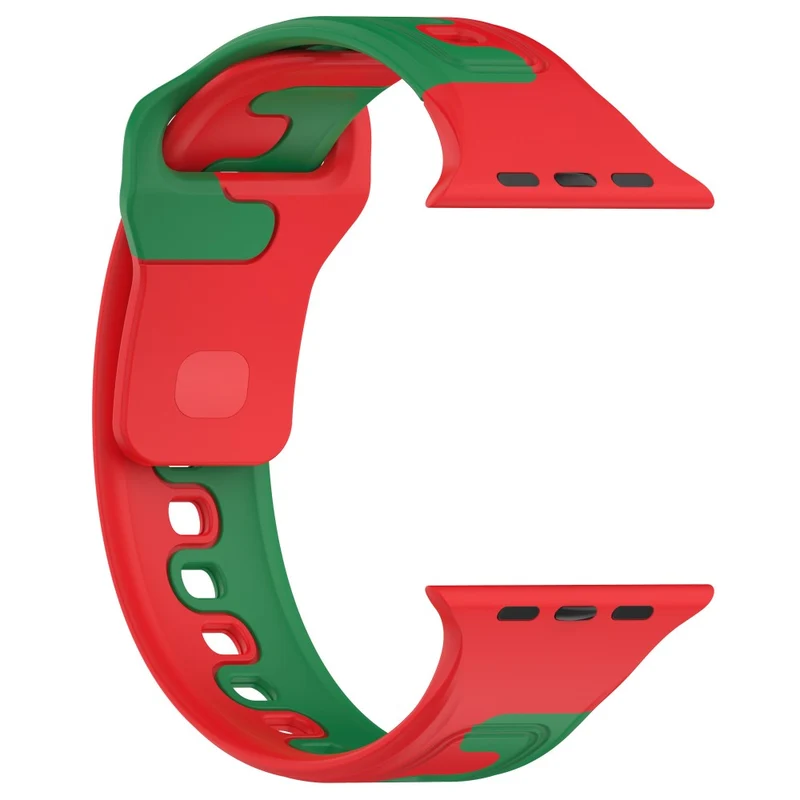 Watch Strap Apple Watch Series 9 8 7 41mm / SE (2023) SE (2022) SE Series 6 5 4 40mm / Series 3 2 1 38mm Dual-color Silicone Band - Black / Red