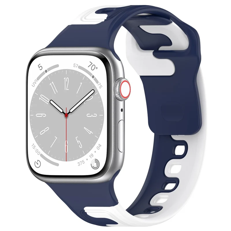 Watch Strap Apple Watch Series 9 8 7 41mm / SE (2023) SE (2022) SE Series 6 5 4 40mm / Series 3 2 1 38mm Dual-color Silicone Band - Black / Red