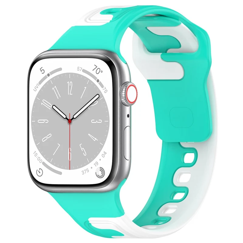 Watch Strap Apple Watch Series 9 8 7 41mm / SE (2023) SE (2022) SE Series 6 5 4 40mm / Series 3 2 1 38mm Dual-color Silicone Band - Black / Red