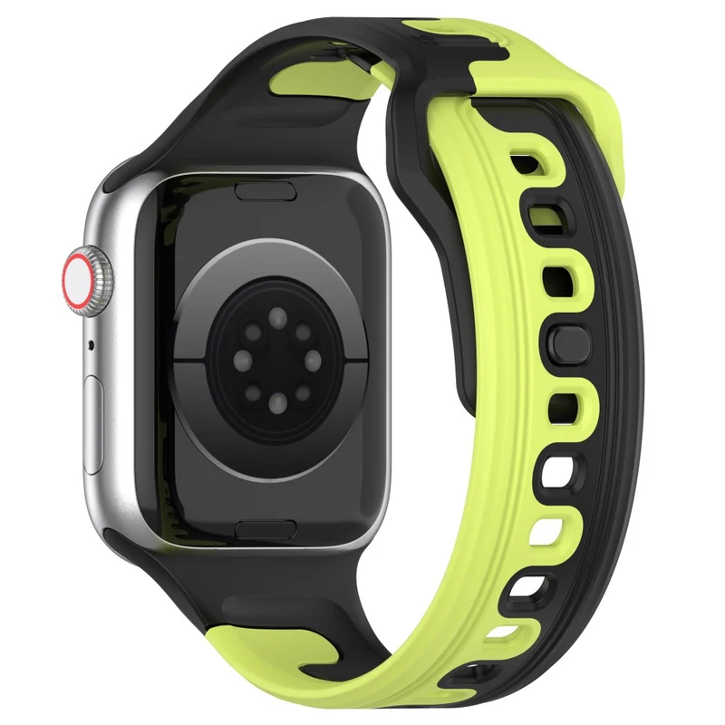 Watch Band Apple Watch Universal 49mm/45mm/44mm/42mm Dual-color Silicone Strap - Black / Red