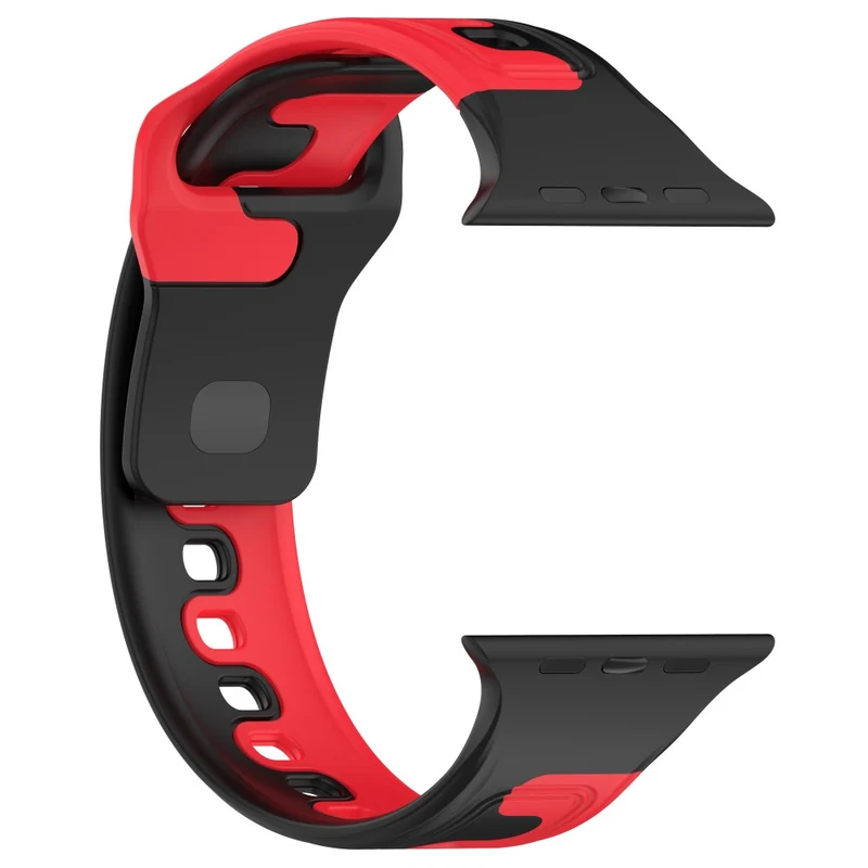 Watch Band Apple Watch Universal 49mm/45mm/44mm/42mm Dual-color Silicone Strap - Black / Red