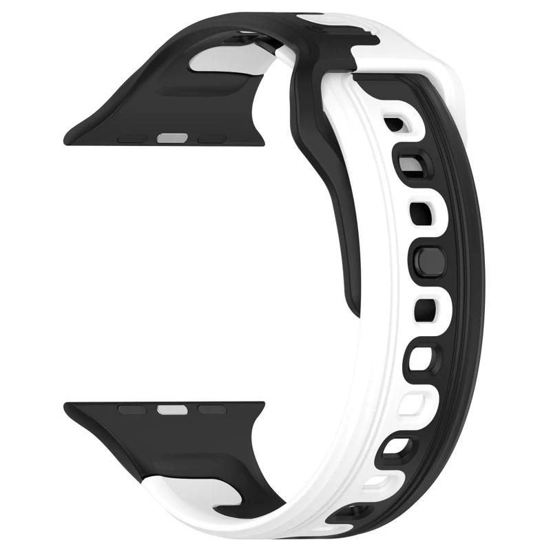 Watch Band Apple Watch Universal 49mm/45mm/44mm/42mm Dual-color Silicone Strap - Black / Red