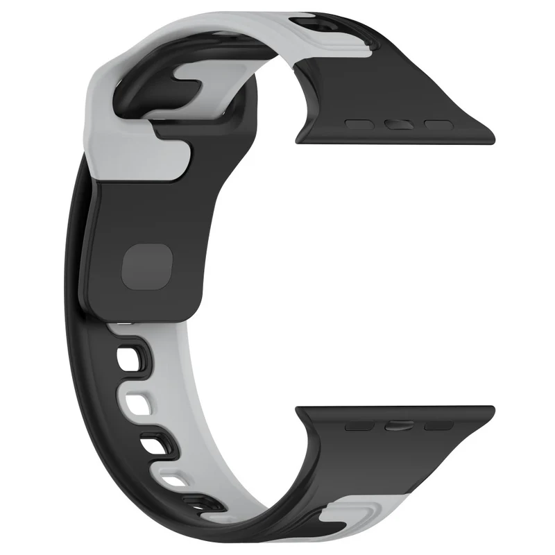 Watch Band Apple Watch Universal 49mm/45mm/44mm/42mm Dual-color Silicone Strap - Black / Red