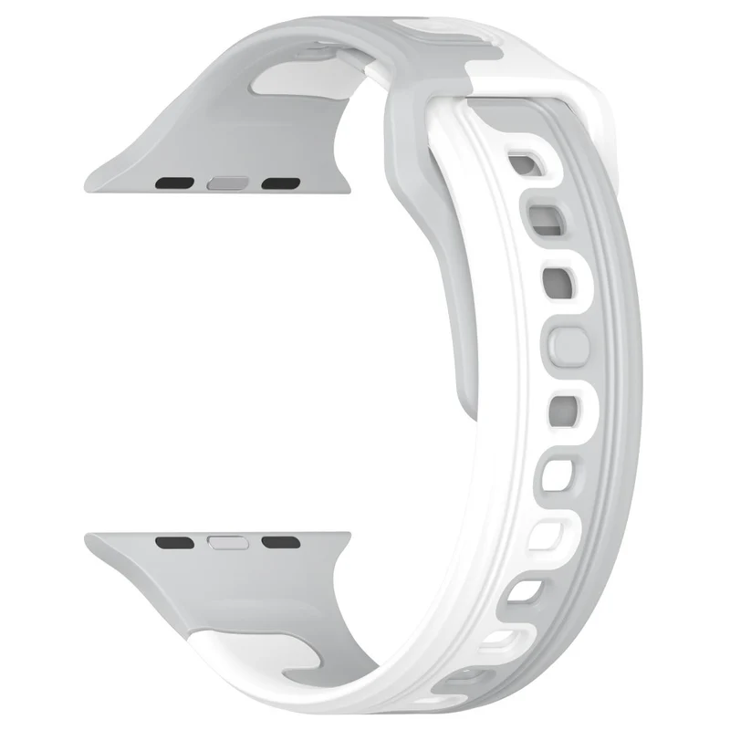 Watch Band Apple Watch Universal 49mm/45mm/44mm/42mm Dual-color Silicone Strap - Black / Red