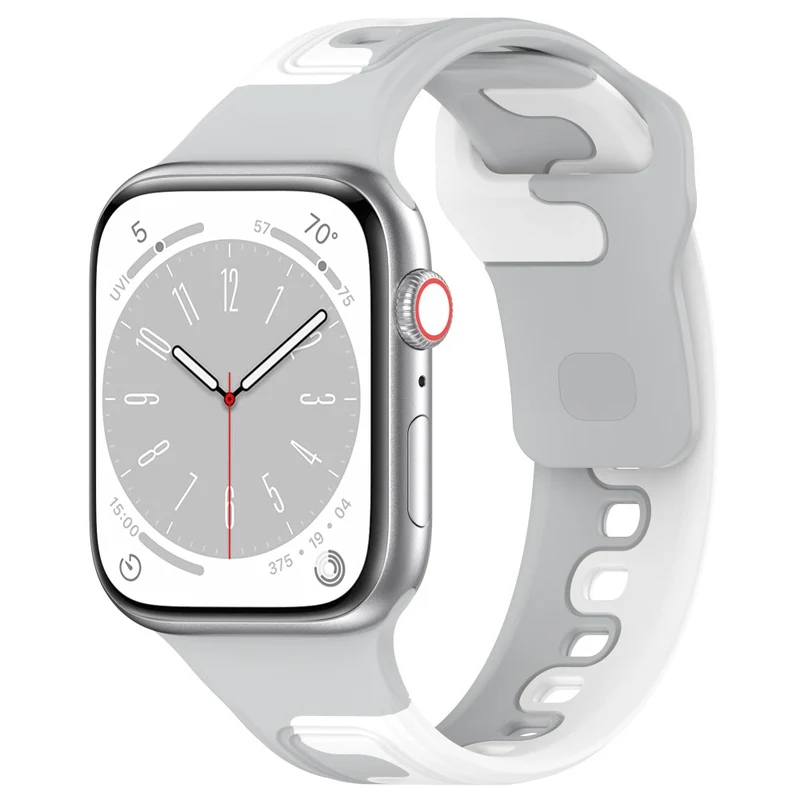 Watch Band Apple Watch Universal 49mm/45mm/44mm/42mm Dual-color Silicone Strap - Black / Red