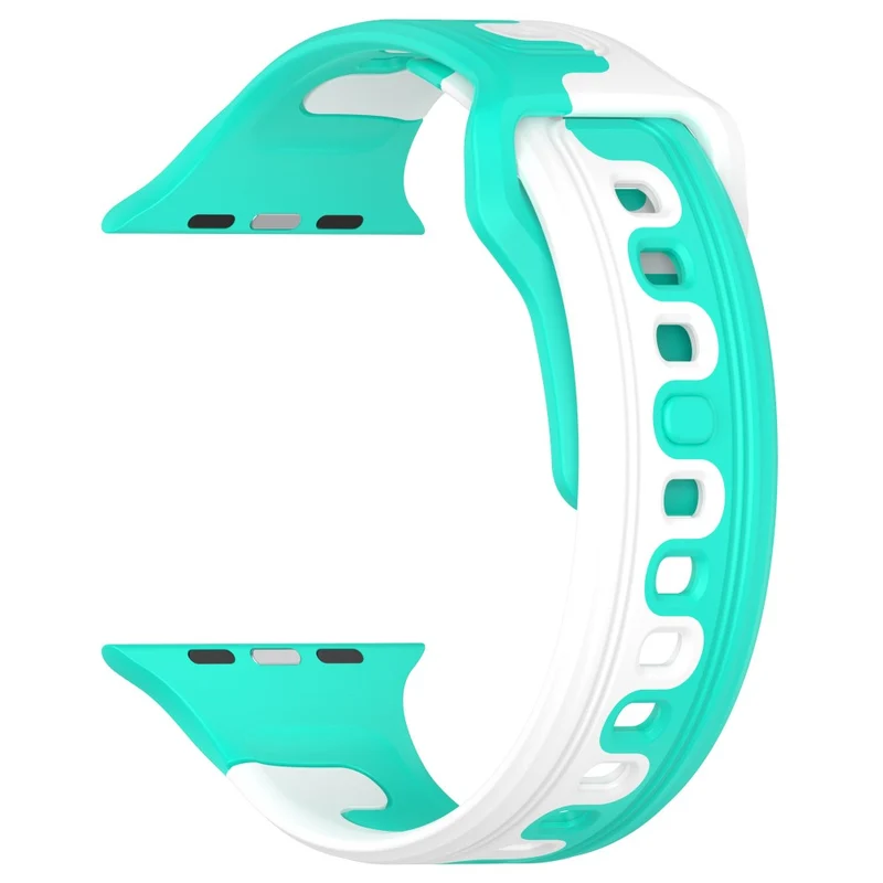 Watch Band Apple Watch Universal 49mm/45mm/44mm/42mm Dual-color Silicone Strap - Black / Red