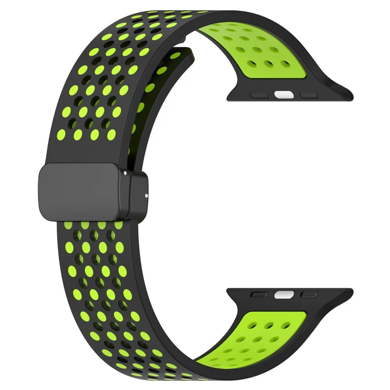 Silicone Watch Bands Apple Watch Series 9 8 7 41mm / SE (2023) SE (2022) SE Series 6 5 4 40mm / Series 3 2 1 38mm Dual-color Magnetic Strap - Black+Red