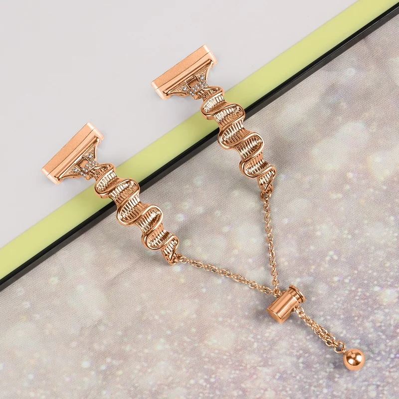 Fitbit Sense / Versa 3 Stainless Steel Watch Band Rhinestones Decor Bracelet Strap Replacement
