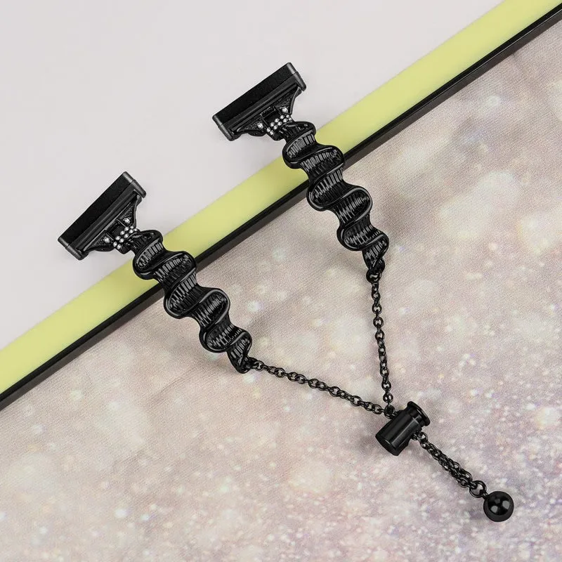 Fitbit Versa 4 / Sense 2 Stainless Steel Watch Band Rhinestones Decor Bracelet Strap Replacement