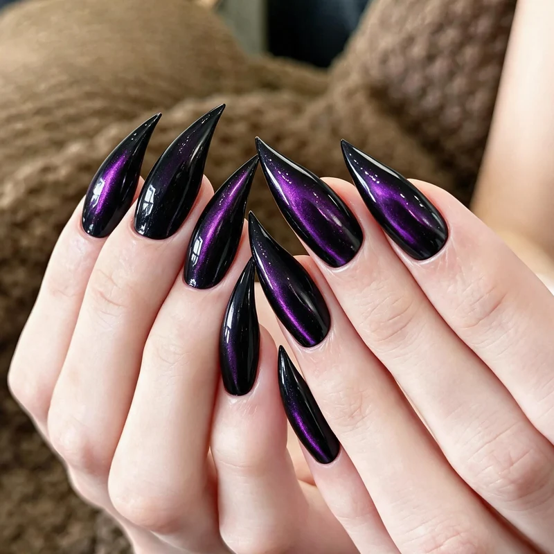 Premium Cat-Eye Press-On Nagelset