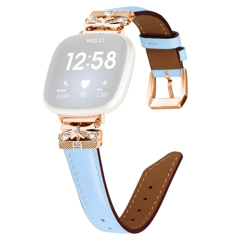 Fitbit Versa 3 / 4 / Sense / Sense 2 Rose Gold Buckle Watch Strap Butterfly Connector Wrist Band
