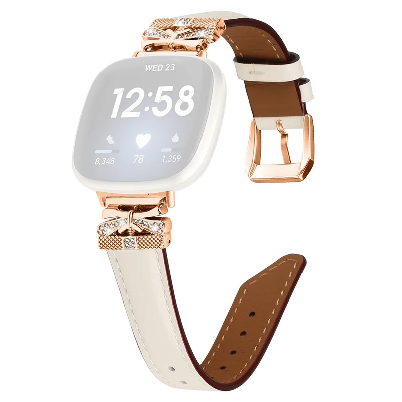 Fitbit Versa 3 / 4 / Sense / Sense 2 Rose Gold Buckle Watch Strap Butterfly Connector Wrist Band