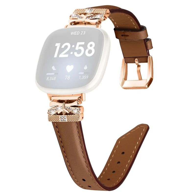 Fitbit Versa 3 / 4 / Sense / Sense 2 Rose Gold Buckle Watch Strap Butterfly Connector Wrist Band
