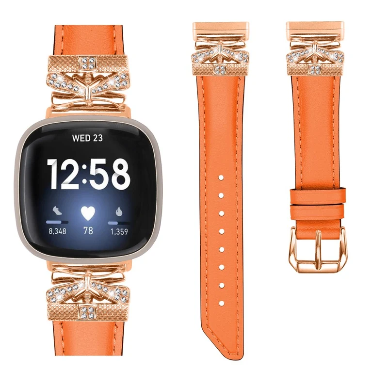 Fitbit Versa 3 / 4 / Sense / Sense 2 Rose Gold Buckle Watch Strap Butterfly Connector Wrist Band