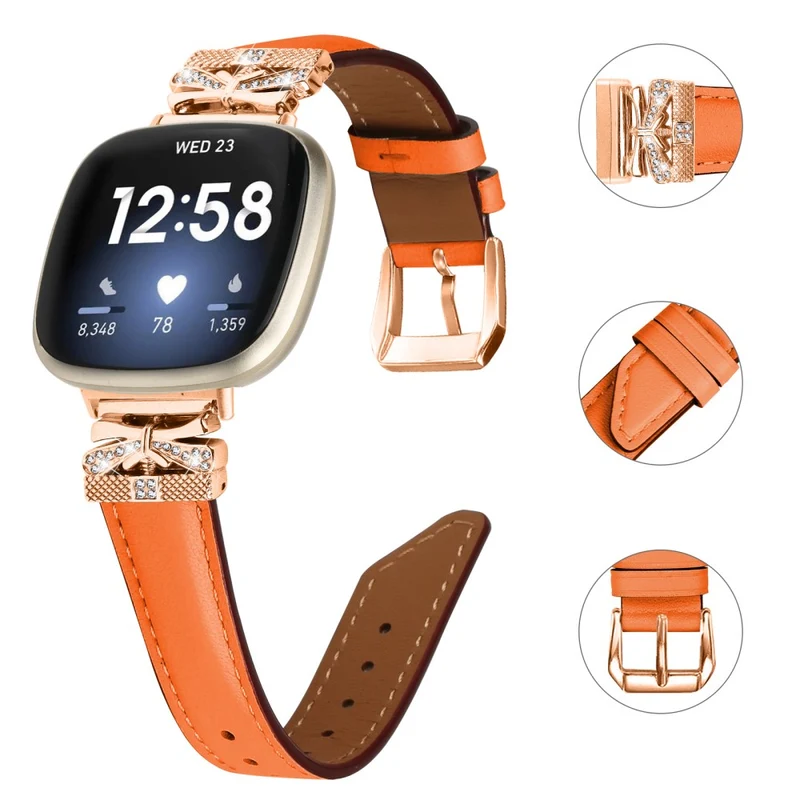 Fitbit Versa 3 / 4 / Sense / Sense 2 Rose Gold Buckle Watch Strap Butterfly Connector Wrist Band