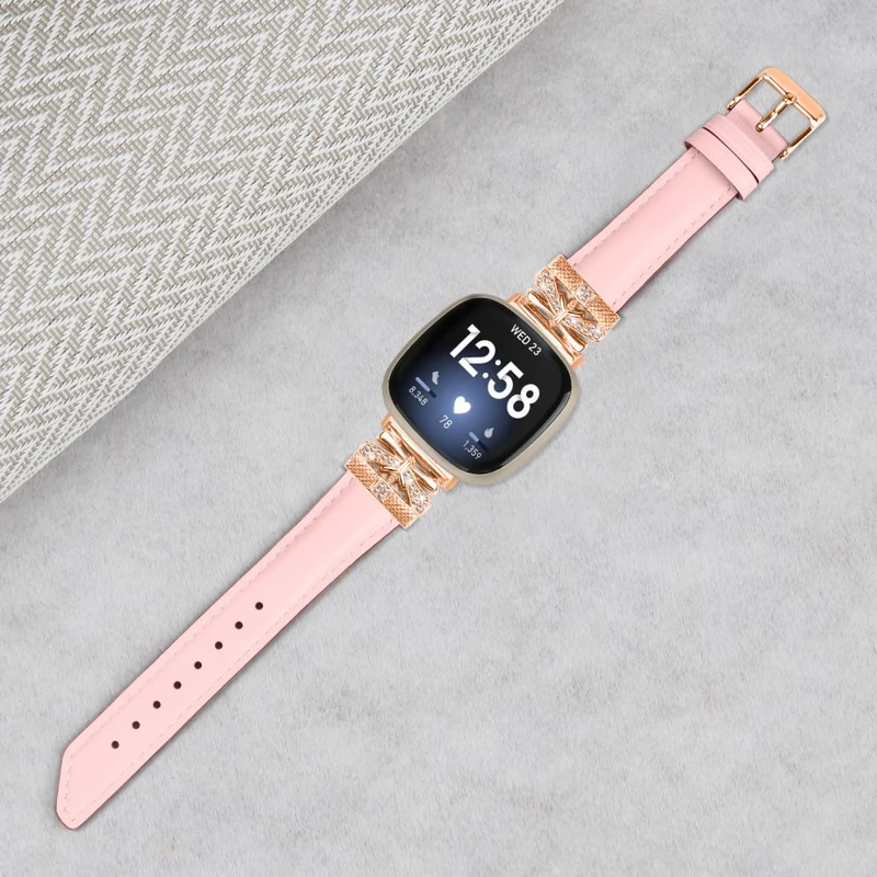 Fitbit Versa 3 / 4 / Sense / Sense 2 Rose Gold Buckle Watch Strap Butterfly Connector Wrist Band