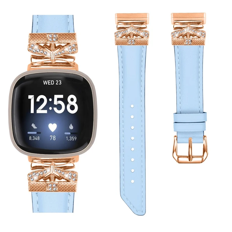 Fitbit Versa 3 / 4 / Sense / Sense 2 Rose Gold Buckle Watch Strap Butterfly Connector Wrist Band