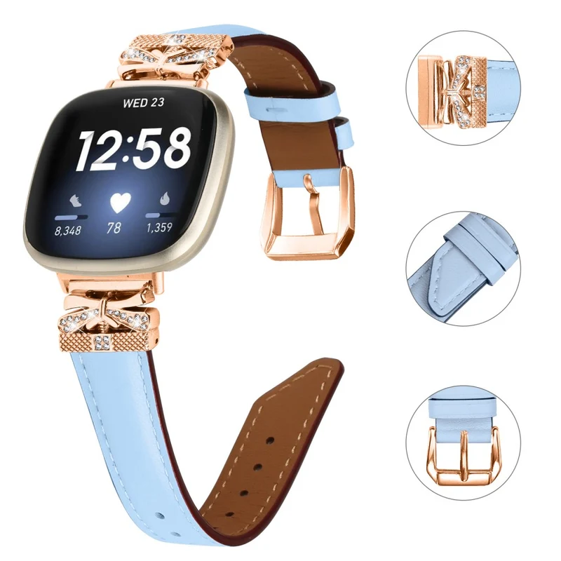 Fitbit Versa 3 / 4 / Sense / Sense 2 Rose Gold Buckle Watch Strap Butterfly Connector Wrist Band