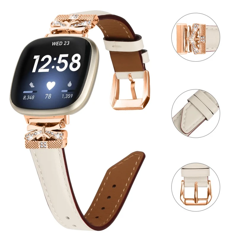 Fitbit Versa 3 / 4 / Sense / Sense 2 Rose Gold Buckle Watch Strap Butterfly Connector Wrist Band
