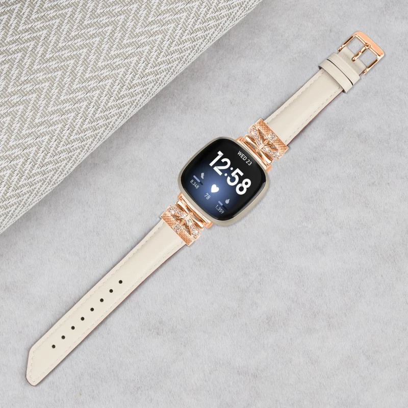Fitbit Versa 3 / 4 / Sense / Sense 2 Rose Gold Buckle Watch Strap Butterfly Connector Wrist Band