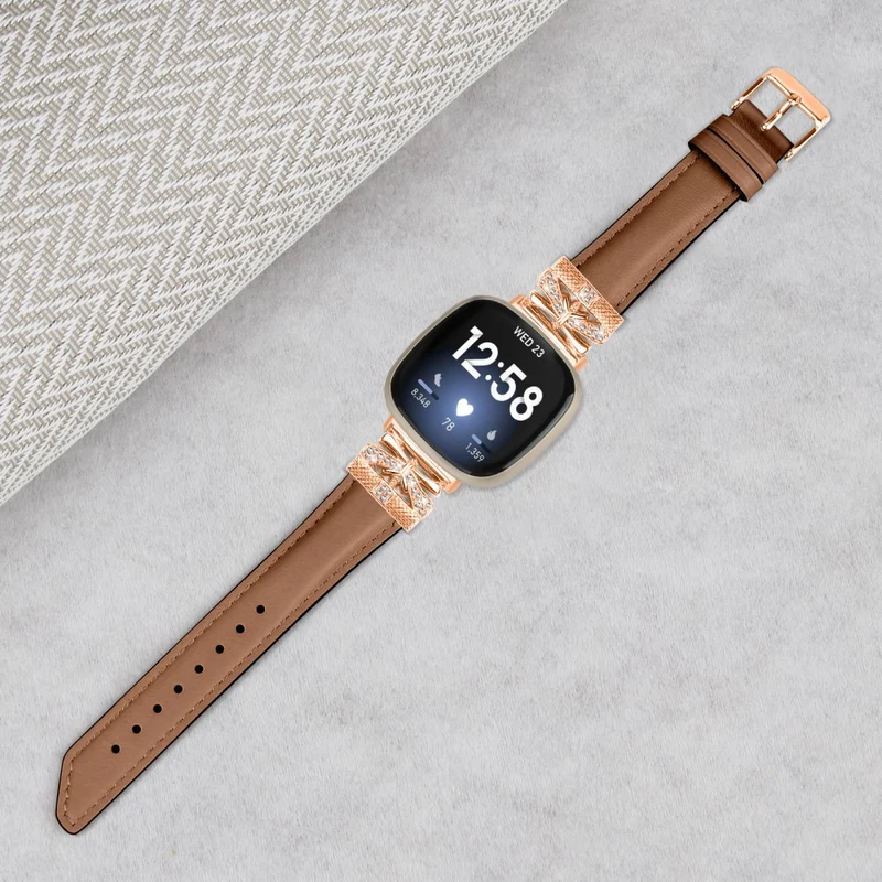 Fitbit Versa 3 / 4 / Sense / Sense 2 Rose Gold Buckle Watch Strap Butterfly Connector Wrist Band