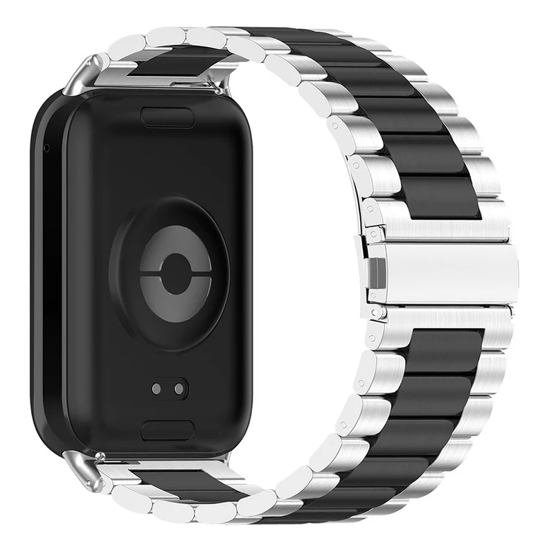 Stainless Steel Watch Band Xiaomi Smart Band 8 Pro Watch Strap with Tool Spring Bar - Black / Silver / Black