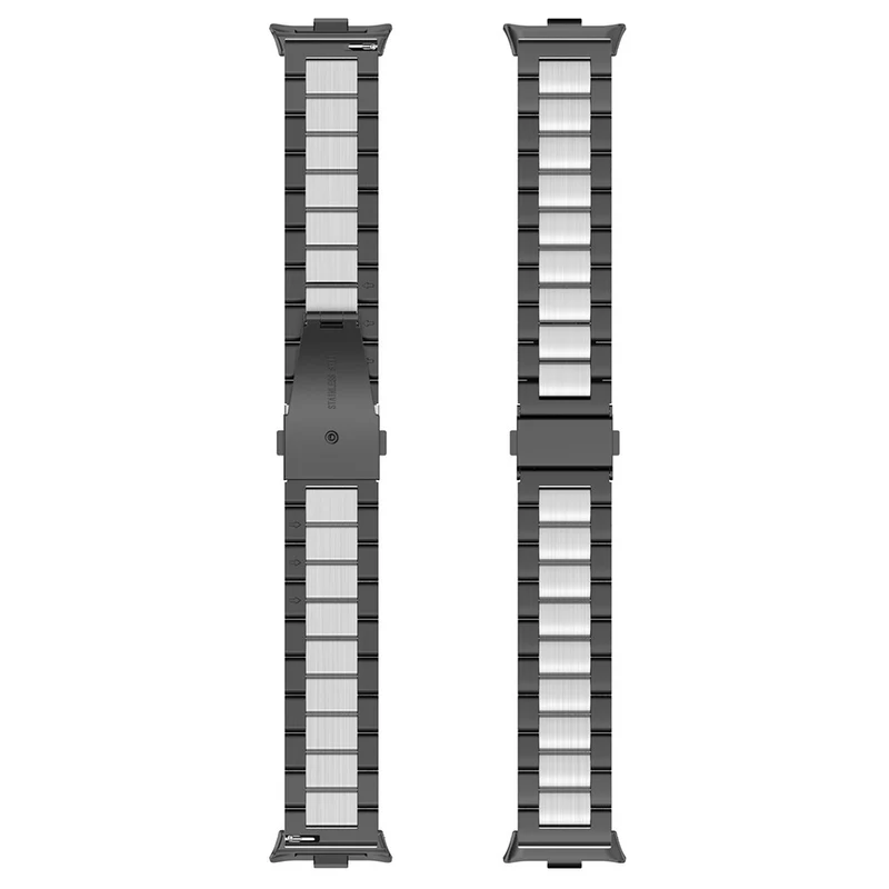Stainless Steel Watch Band Xiaomi Smart Band 8 Pro Watch Strap with Tool Spring Bar - Black / Silver / Black