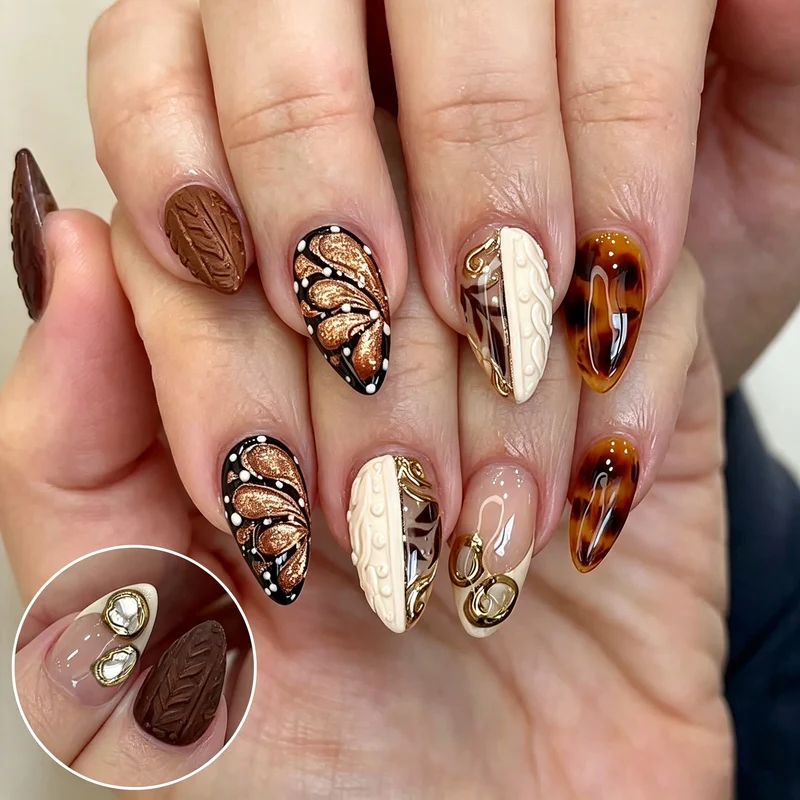 Manuelles Künstlerisches Press-On-Nagelset