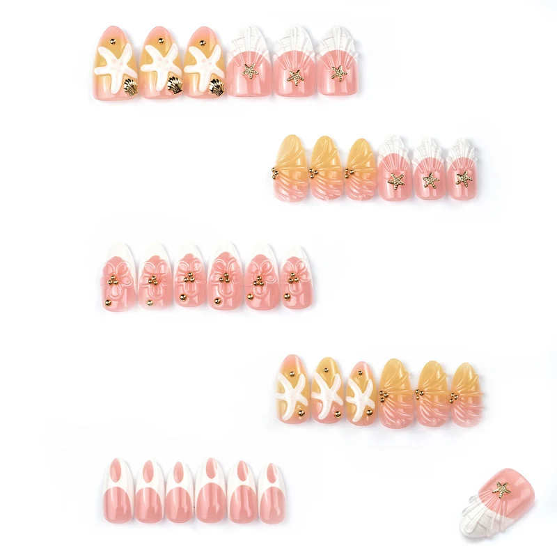 Luxuriöses von Ozeanen inspiriertes Press-On Nail Set