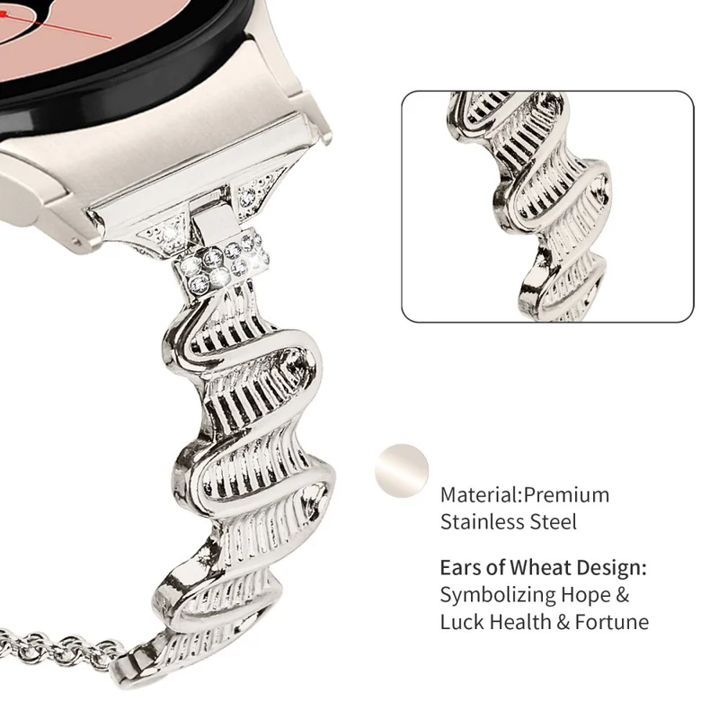 Samsung Galaxy Watch Universal 20mm Watch Band with Connector Alloy Bracelet Strap