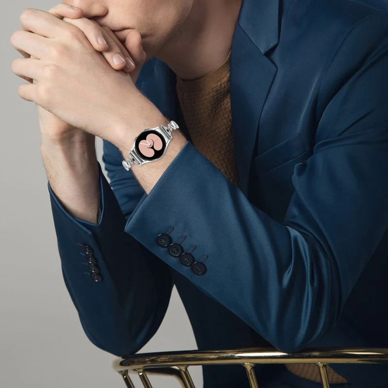 Samsung Galaxy Watch Universal 20mm Watch Strap with Connector Rhinestones Decor Bracelet Band
