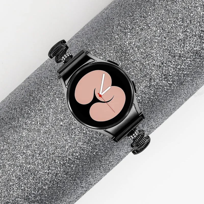 Samsung Galaxy Watch Universal 20mm Watch Strap with Connector Rhinestones Decor Bracelet Band