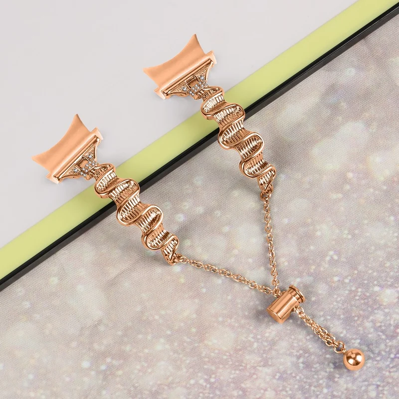 Samsung Galaxy Watch Universal 20mm Watch Strap with Connector Rhinestones Decor Bracelet Band
