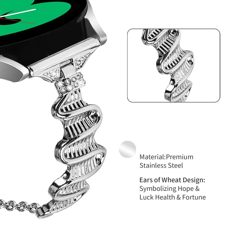 Samsung Galaxy Watch Active / Active2 40mm / Active2 44mm Rhinestone Decor Stainless Steel Watch Band 20mm Bracelet Strap