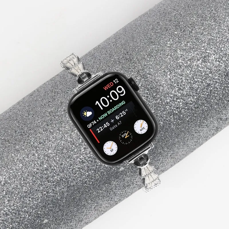 Apple Watch Series 9 / 8 / 7 41mm / 6 / 5 / 4 / SE / SE (2022) / SE (2023) 40mm / 3 / 2 / 1 38mm Metal Strap Jewelry Silver Watchband