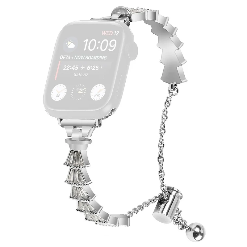 Apple Watch Series 9 / 8 / 7 41mm / 6 / 5 / 4 / SE / SE (2022) / SE (2023) 40mm / 3 / 2 / 1 38mm Metal Strap Jewelry Silver Watchband