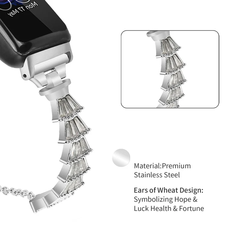 Huami Amazfit Cheetah Pro Alloy Watch Band 20mm Wave Shape Jewelry Bracelet Strap with Rhinestones