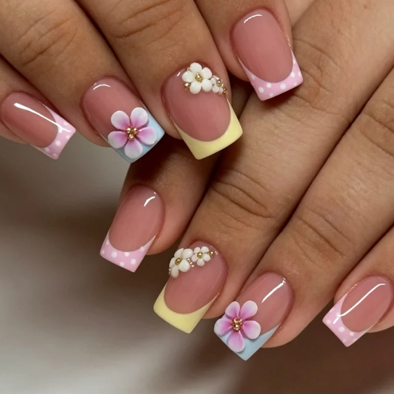 Florale Dekorative Press-On Nagelset 1790738756