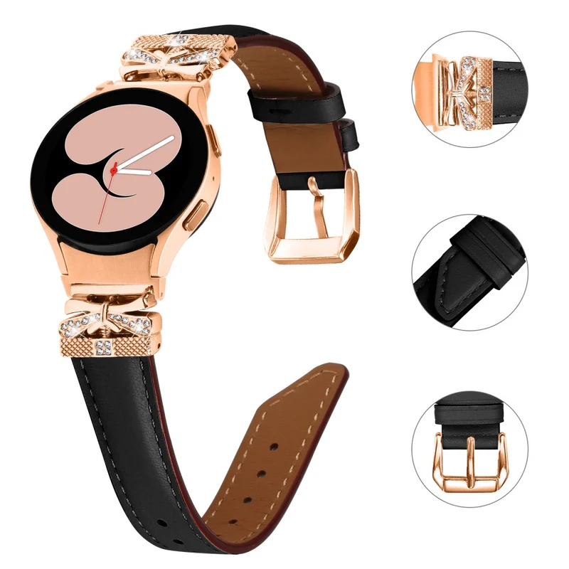 Samsung Galaxy Watch6 44mm / Watch6 Classic 43mm / 47mm Watch Strap Rose Gold Buckle Butterfly Connector Band
