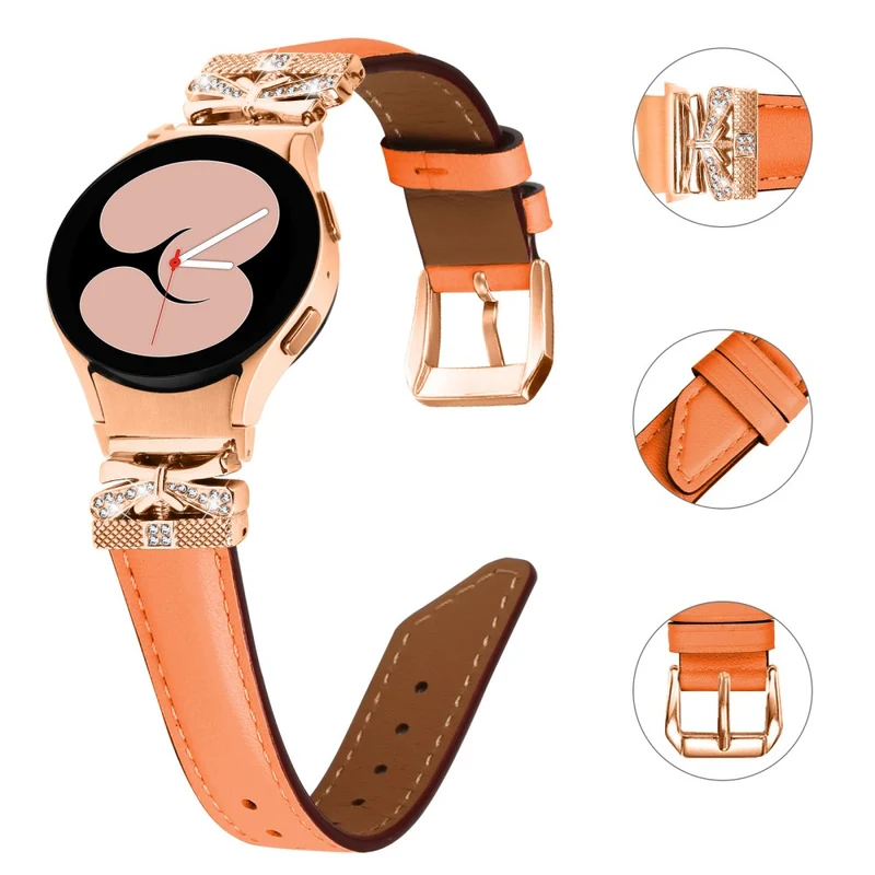 Samsung Galaxy Watch6 44mm / Watch6 Classic 43mm / 47mm Watch Strap Rose Gold Buckle Butterfly Connector Band