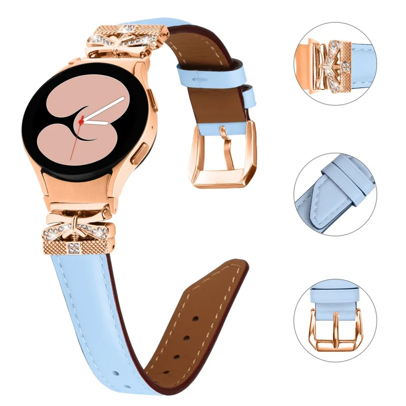 Samsung Galaxy Watch6 44mm / Watch6 Classic 43mm / 47mm Watch Strap Rose Gold Buckle Butterfly Connector Band