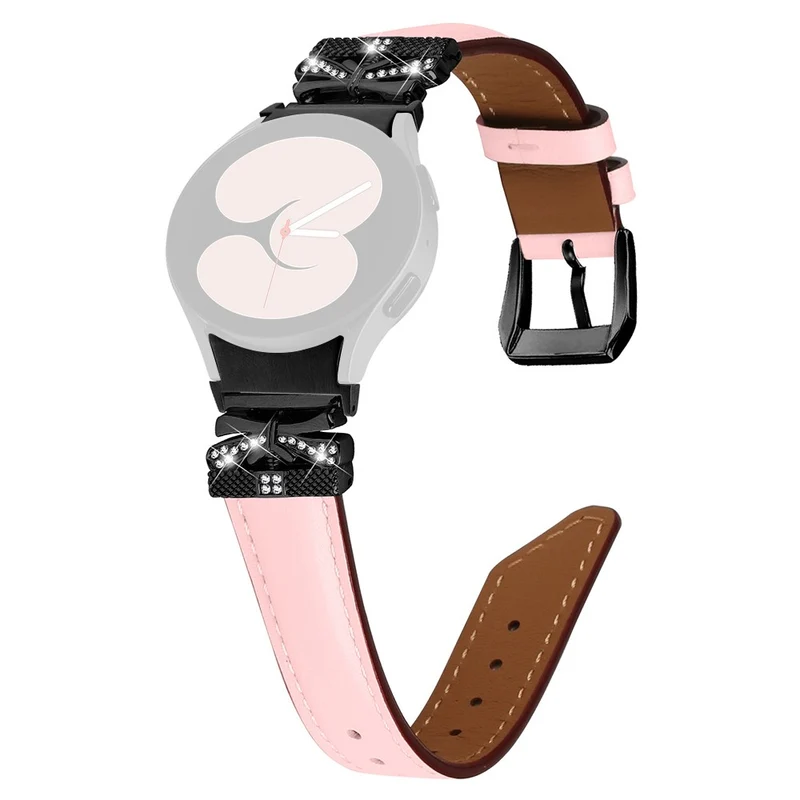 Samsung Galaxy Watch6 44mm / Watch6 Classic 43mm / 47mm Black Buckle Watchband Butterfly Connector Strap