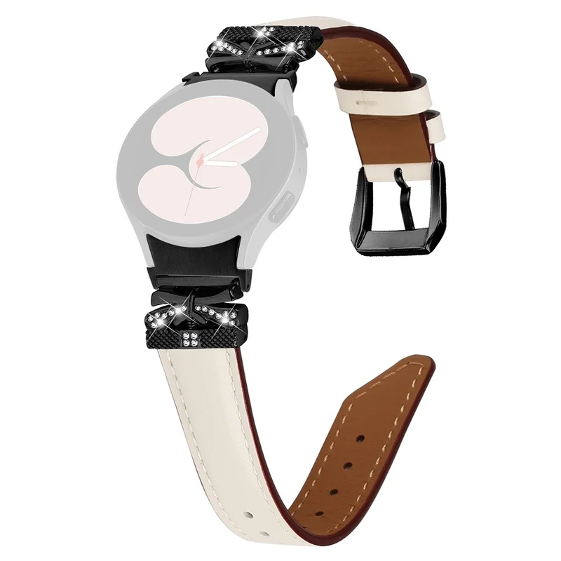 Samsung Galaxy Watch6 44mm / Watch6 Classic 43mm / 47mm Black Buckle Watchband Butterfly Connector Strap