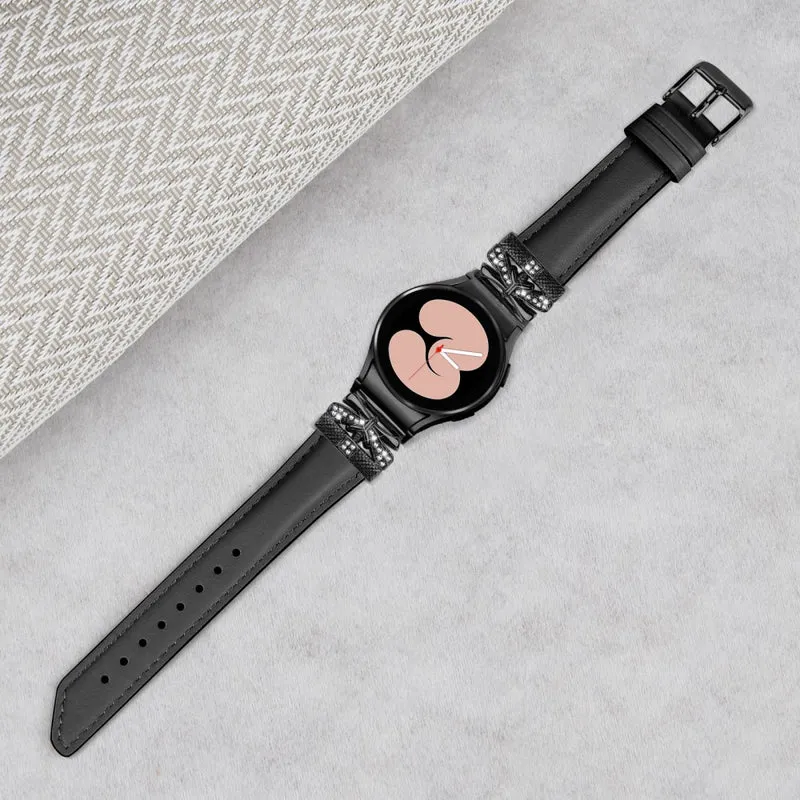 Samsung Galaxy Watch6 44mm / Watch6 Classic 43mm / 47mm Black Buckle Watchband Butterfly Connector Strap