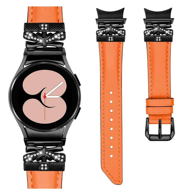Samsung Galaxy Watch6 44mm / Watch6 Classic 43mm / 47mm Black Buckle Watchband Butterfly Connector Strap